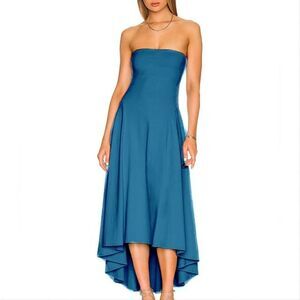 Susana Monaco - Size L - Strapless Seamed High-Low Dress in Sea